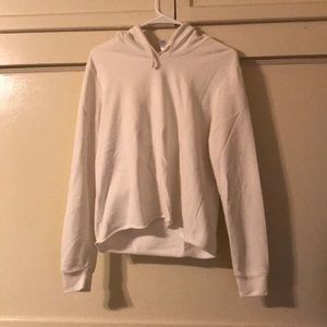 White cropped hoodie